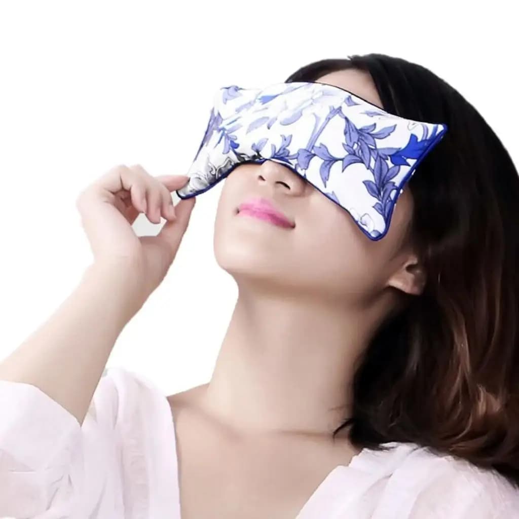 Meditation Eye Pillow Silk Eye Sleep Mask Floral Pattern Comfort Bandage for Women's Yoga