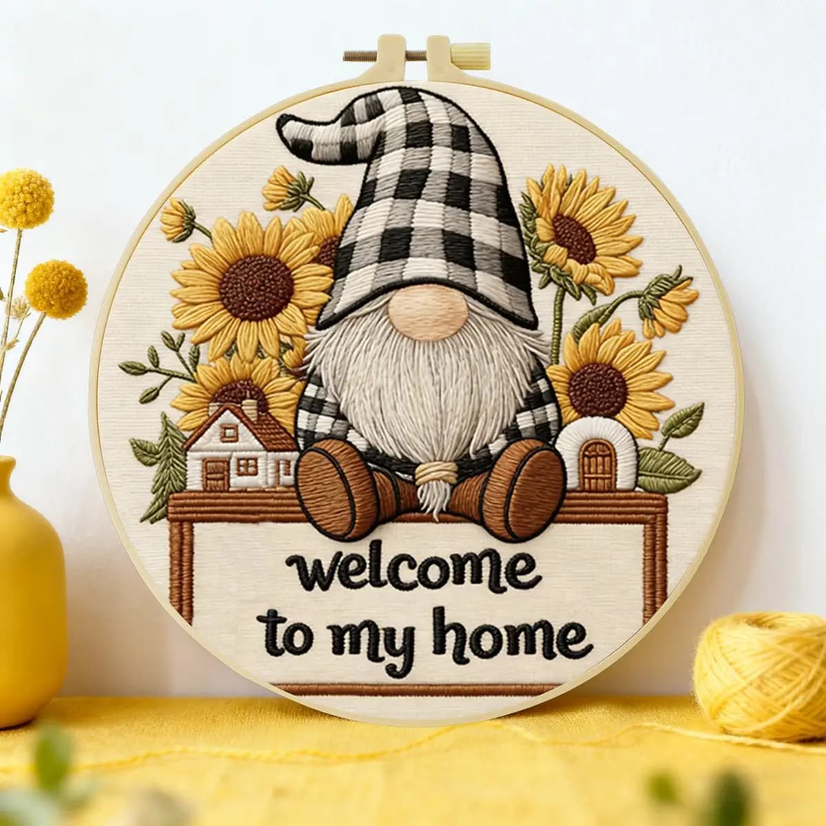 1pc 20X20CM/15X15CM 7.87/6.3inch Little Dwarf Embroidery Starter Kit DIY Kit DIY Embroidery Kit Manualidades Needle Art