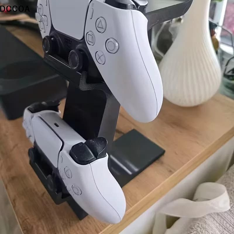 Supporto per controller 3-in-1 con organizer per gaming e porta cuffie per 2 gamepad e 1 cuffia, dock da scrivania non ricaricabile