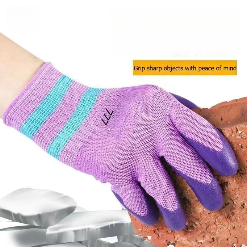 Guanti da Lavoro in Lattice con Ottima Prestazione Antiscivolo, Forte Presa e Resistenti allo Strappo per Accessori di Sicurezza in Cantiere