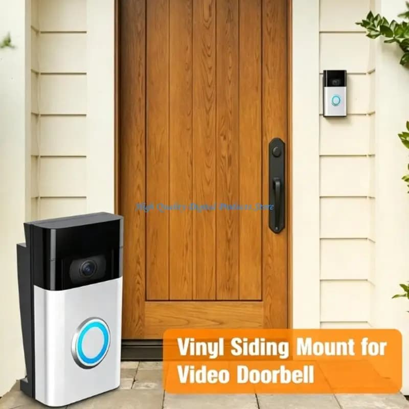 U2JE Doorbell Siding Install Mount Plate for Video Doorbells, Black Angled Mount with Flexible Hole Layout for Entryways and