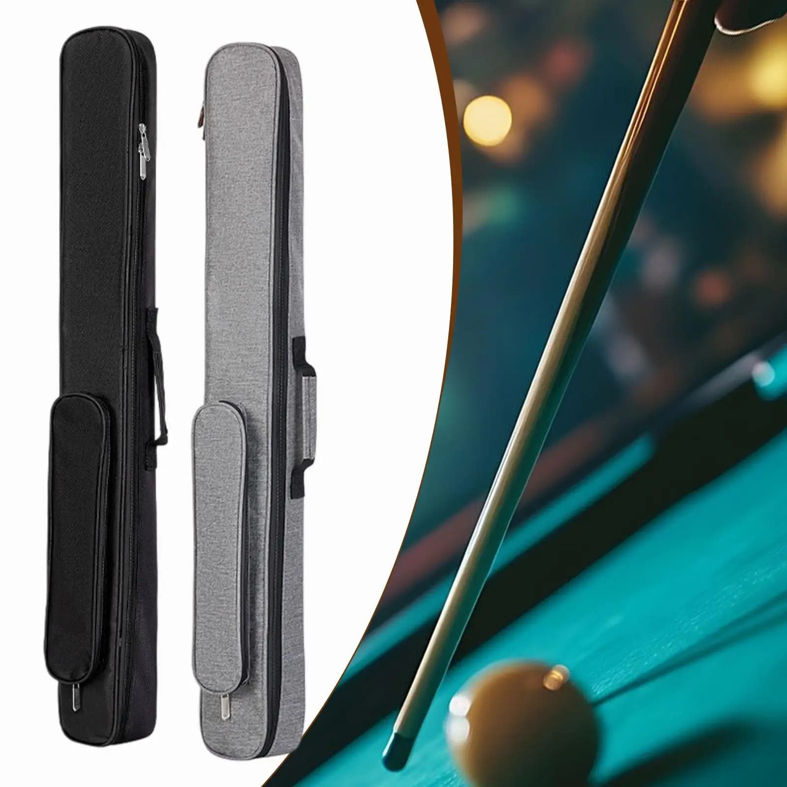 Custodia per stecche da biliardo 2x2 Borsa portaoggetti leggera a 4 slot Custodia per stecche da biliardo per pratica di allenamento Viaggi Snooker all'aperto
