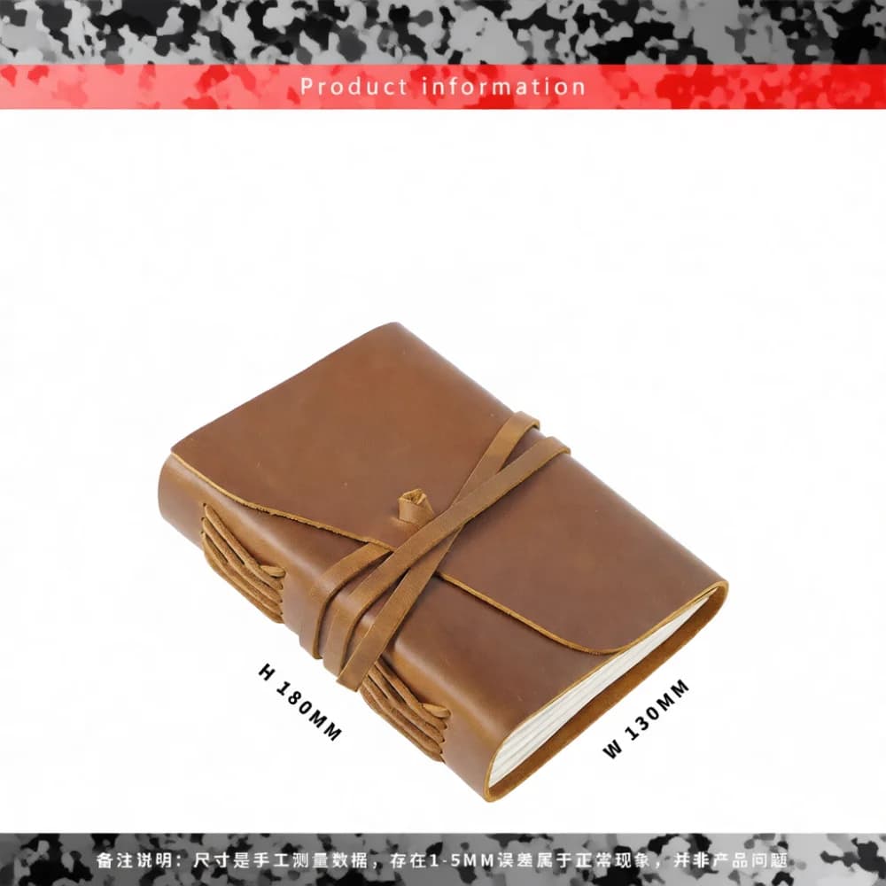 Genuine Cowhide Leather Journal Notebook Vintage Crazy Horse Diary Refillable Loose Leaf Planner Office Writing Notepad
