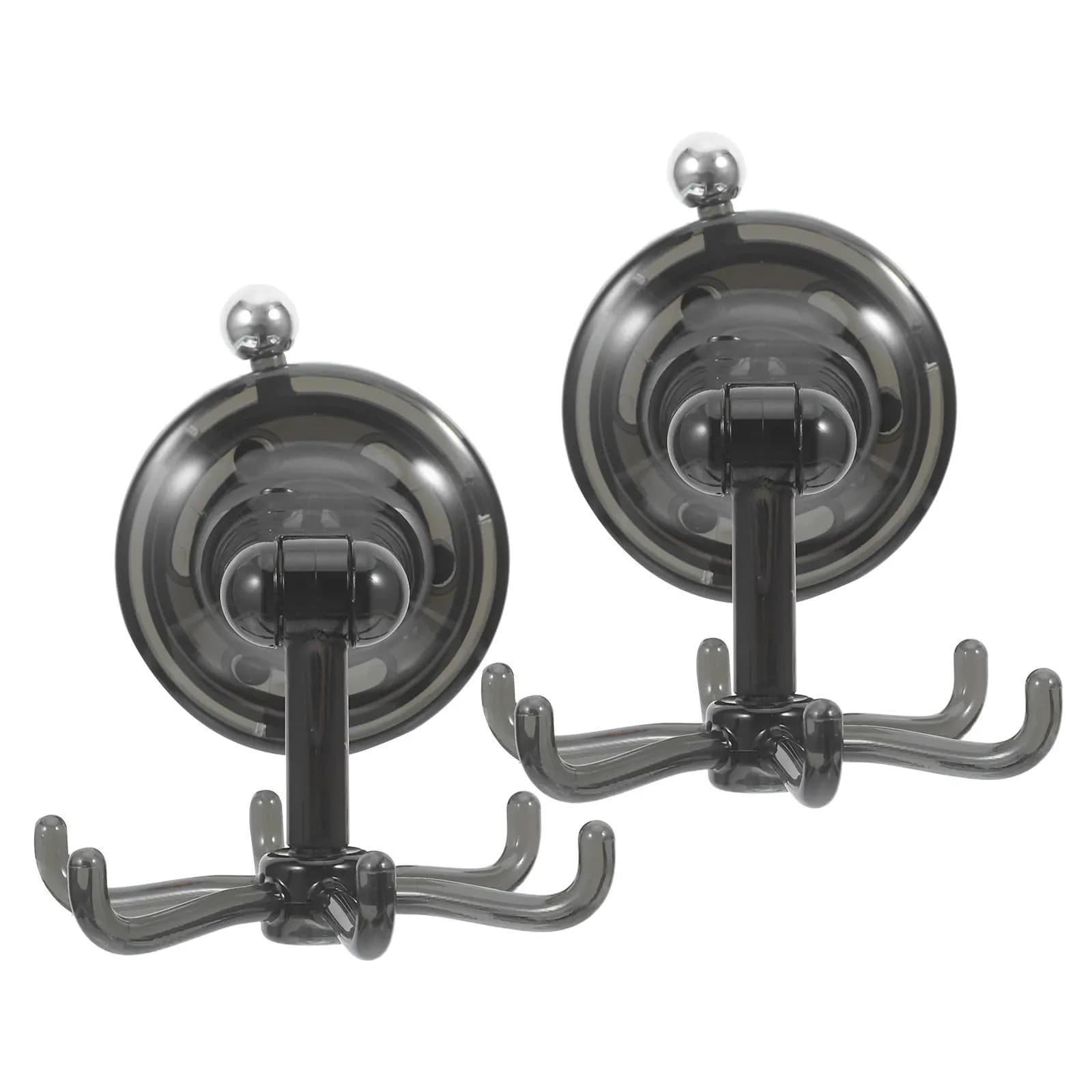 2Pcs Rotating Six-Claw Suction Cup Hook Punch- Bathroom Organizer Rotatable Wall Mount Storage Rack Strong Stable