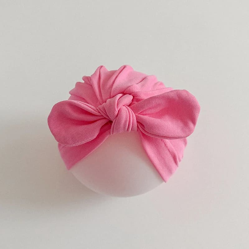 Berretto con turbante per bambini in tinta unita berretto con fascia elastica per neonato in puro cotone berretto con fiocco grande cappello indiano per bambini accessori per capelli per bambini
