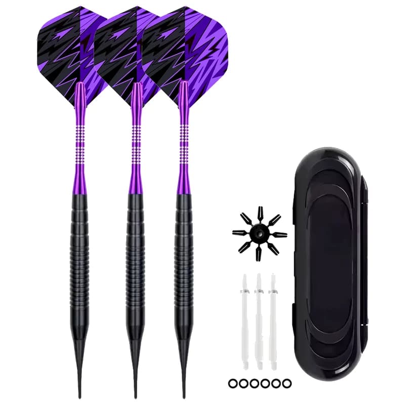 18g Soft Tipped Darts Professional Indoor Plastic Tip Darts Set for Electronic Dartboard Games Plastic Storage Box 3pcs
