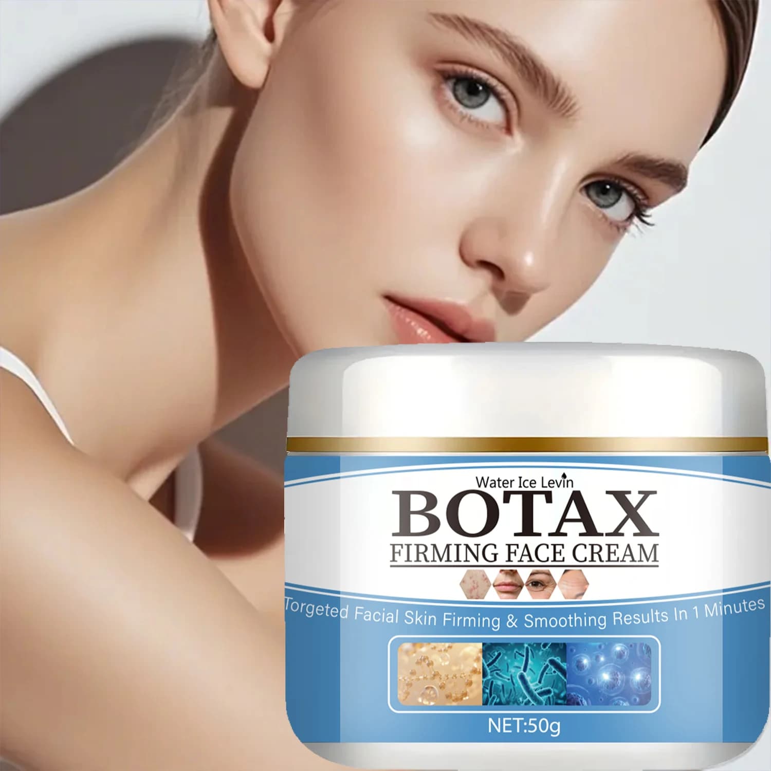 Vitamina C Antiossidante Acido Ialuronico Rimbalzo Niacinamide Crema Idratante Rassodante Sbiancante Leggera e Delicata 50g