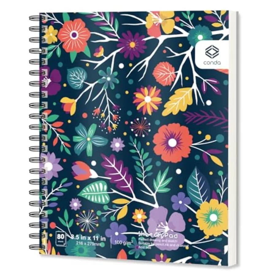 Sketch Book, 80 Sheets 68 lb/100gsm,Spiral Bound Artist Sketch Pad, Durable Acid Free Drawing Paper for Drawing Painting