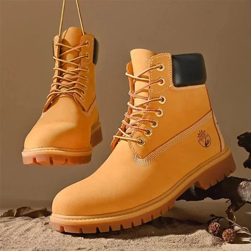 Men's High Boots High Quality Women's Leather Shoes Fashionable Outdoor Sneakers Non-slip Boots With Men's Laces For Couple