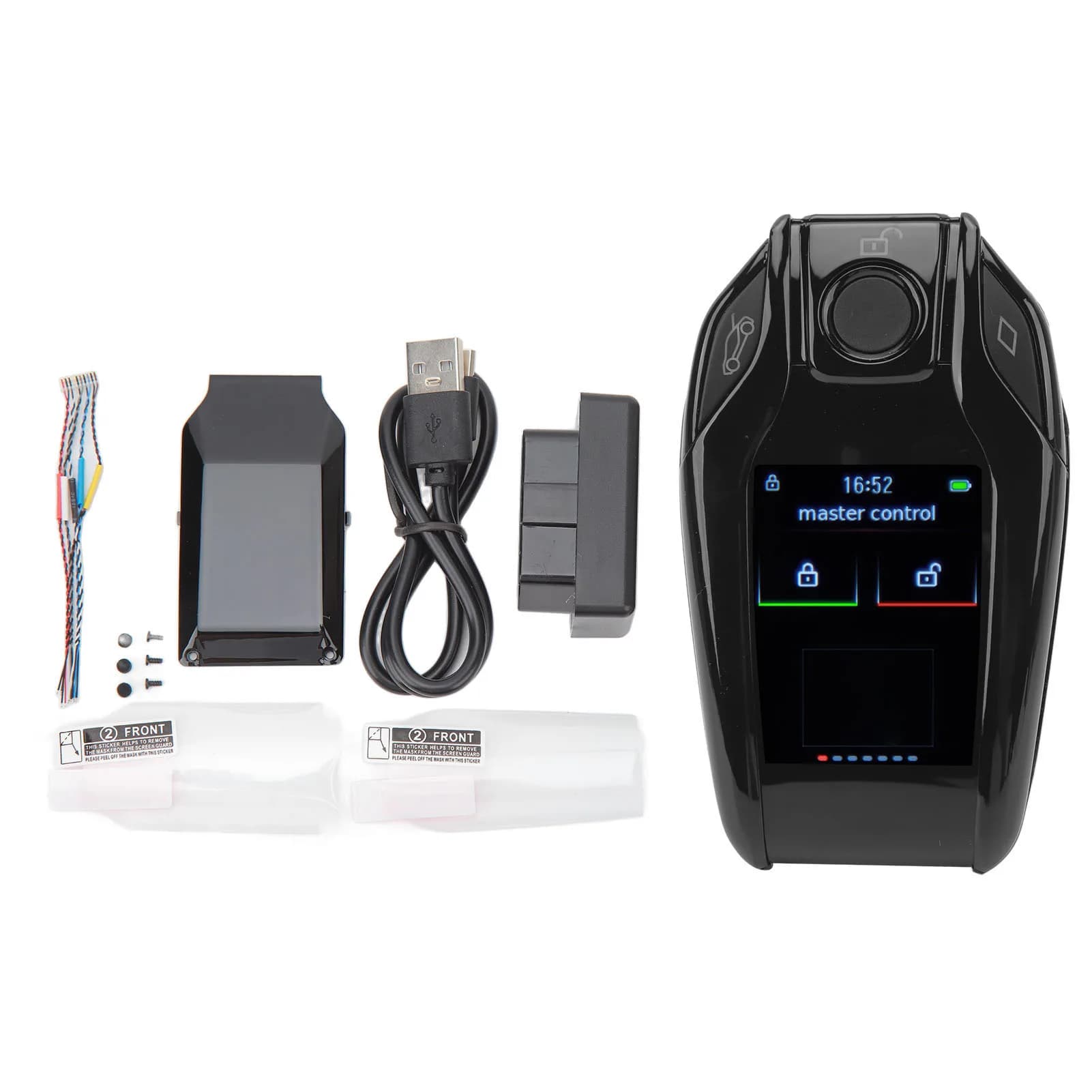 Chiave Auto Intelligente con Schermo LCD, Antifurto, Blocco/Sblocco Automatico, Accesso Senza Chiave, Telecomando per Avvio Auto con Un Solo Tocco