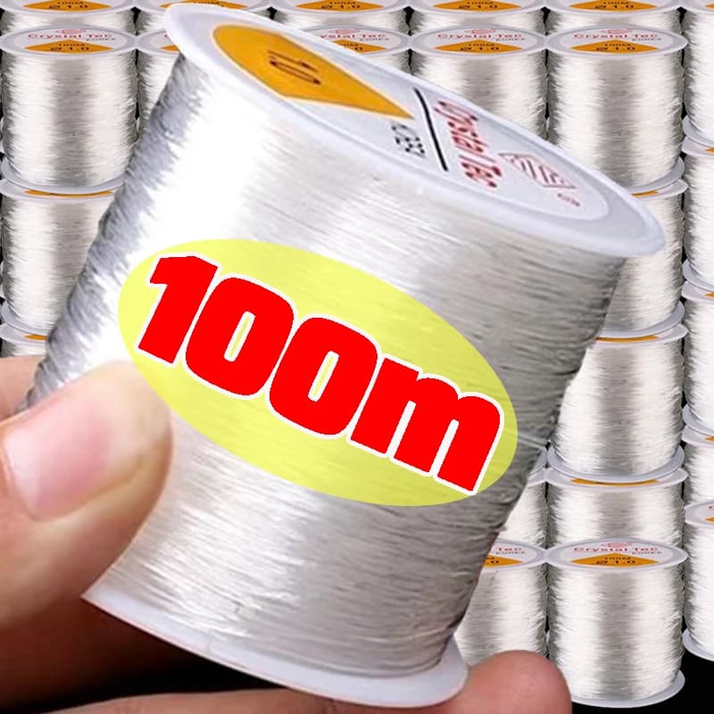 100m/transparent flexible crystal elastic wire cable for making jewelry diy bracelet beads wire 0.5mm
