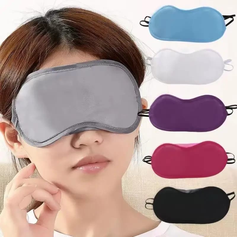 Light Blocking Sleep Eye Mask Silky Texture Adjustable Elastic Strap Multicolor for Travel Office Desk Rest