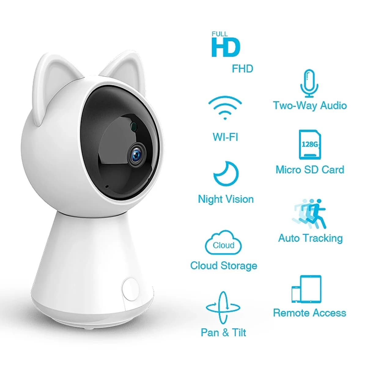 Telecamera dome IP PTZ wireless da 2 MP 1080p Visione notturna IR Rilevazione movimento Sicurezza domestica CCTV Baby Monitor