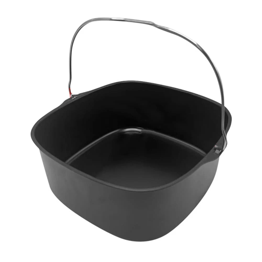 Set of square baskets for air frying cakes, 7, 7.5 and 8 inch baking trays, black non-stick accessories for roasting pans