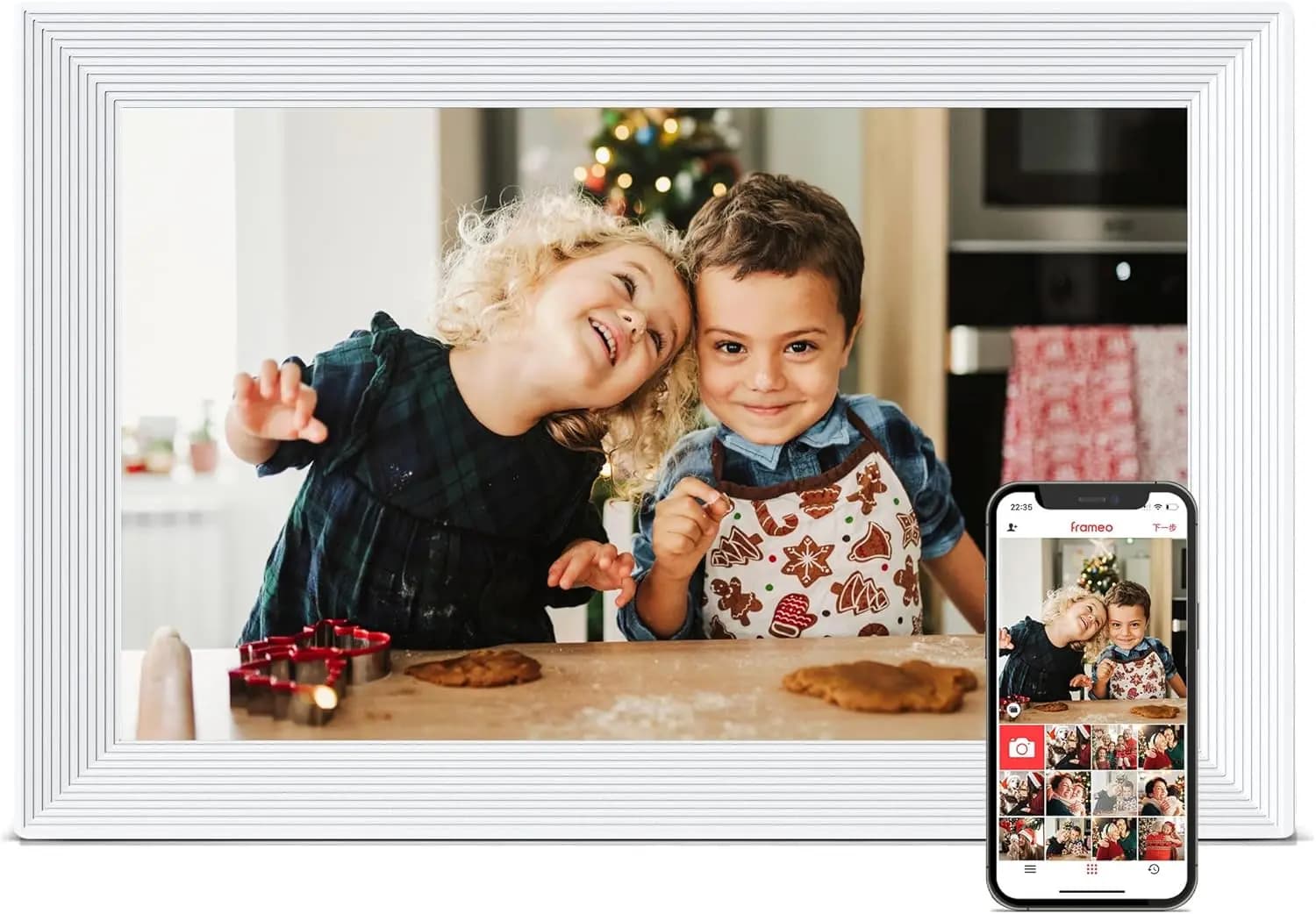 WiFi Digital Picture Frame 10.1 Inch Touch Screen, 32GB, Auto-Rotate, Share Photos & Videos via App, Birthday Gift for Mom Dad Wife