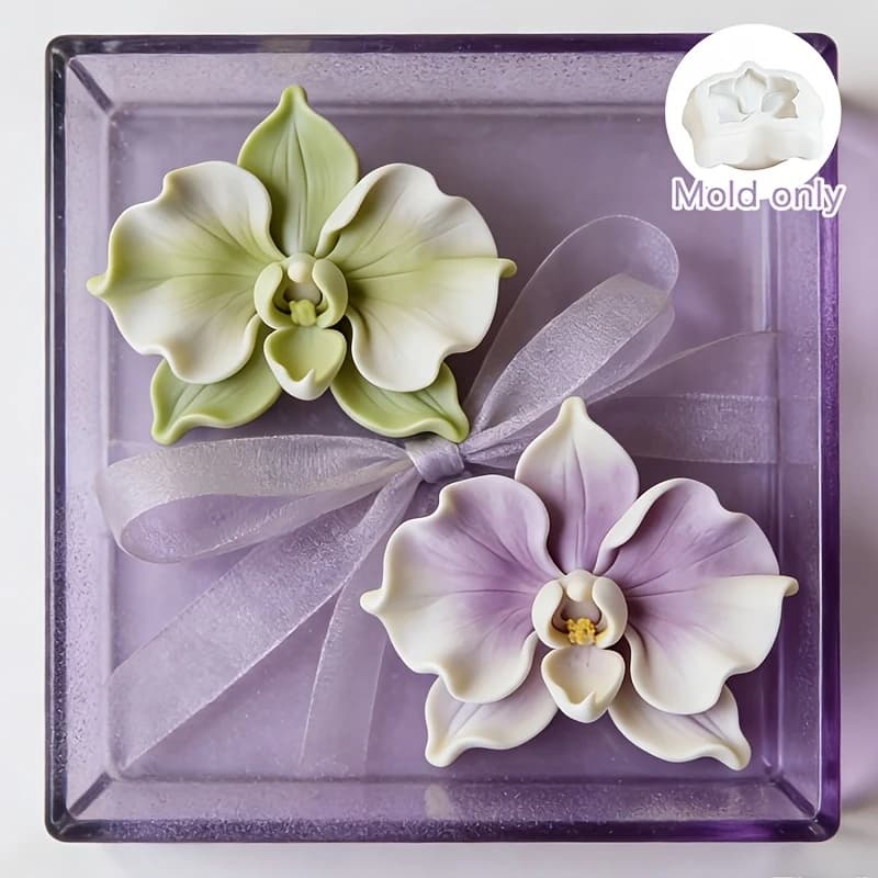 [Resin Casting Molds] Mini Orchid-Shaped Candle Silicone Mold ，HandmadeDIYFloral mold The texture is delicate and well-defined S