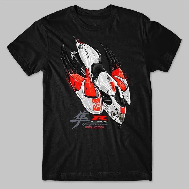 Classic Japanese Motorcycle GSXR Hayabusa Falcon Inspired T-Shirt 100% Cotton O-Neck Short Sleeve Summer Casual Mens Tshirt