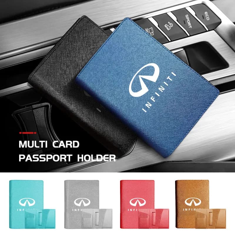 Passport Holder Case Multi Functional ID Card Bank Card Travel For Infiniti QX50 QX30 QX60 G25 JX35 FX35 FX37 FX50 EX35 EX25