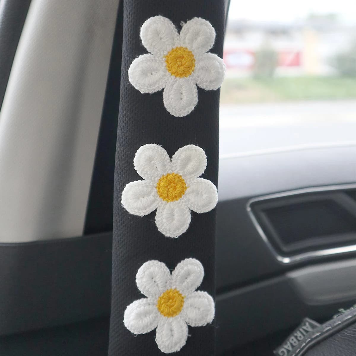 1pc fiore spallacci cintura di sicurezza per auto piccola decorazione interna protezione cartone animato assicurazione creativa copertura accessori per auto