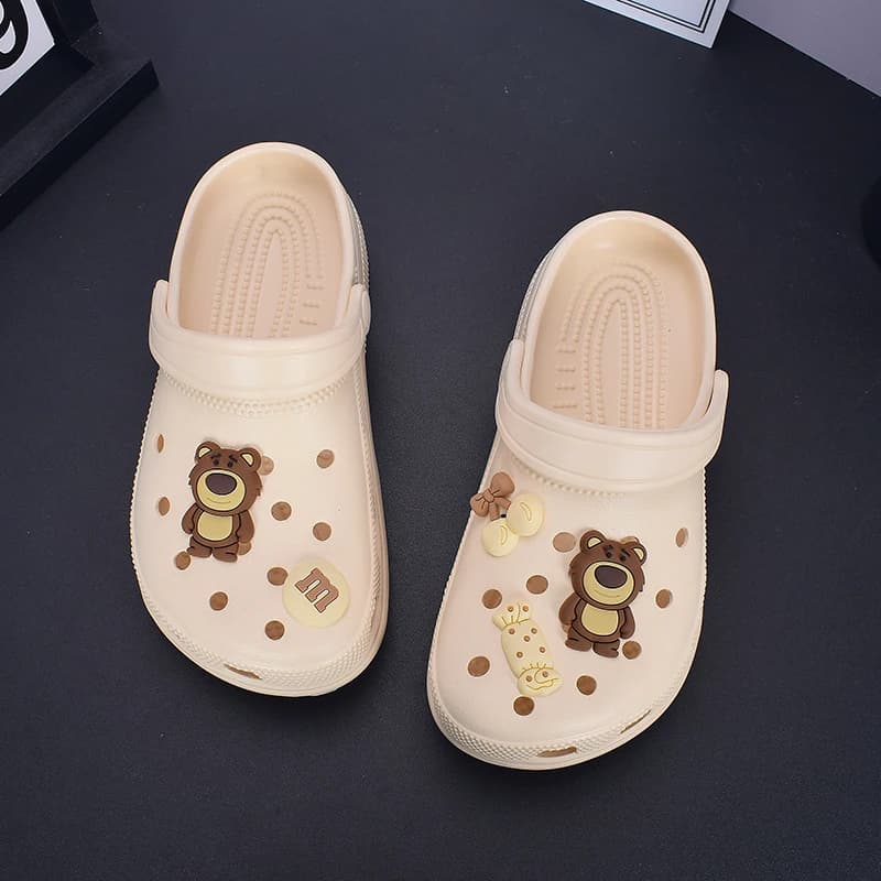 Estate donna fai da te simpatico orso zoccoli sandali scarpe carine sandali da uomo coppia cuscino d'aria sandali piatti pantofole scarpe da giardino