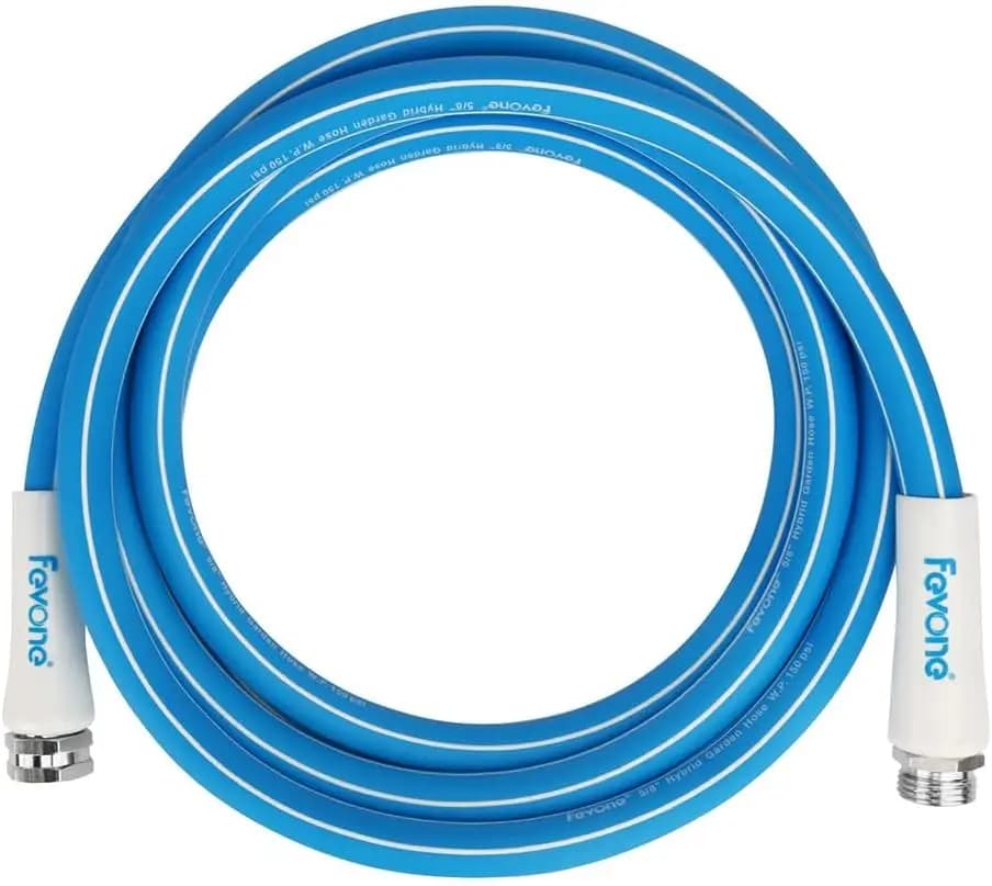 Kink Free Garden Hose 12 ft, Heavy Duty Water Hose | Flexible Hybrid Polymer, Drinking Water Safe, 5/8 ID, 600 PSI, Leak-Proof, Aluminum 3/4 GHT Fittings