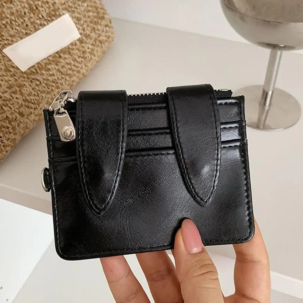 Cute Rabbit Ear Wallets for Women Multi-Function Card Holder PU Leather Female Small Card Bag Short Women's Purse