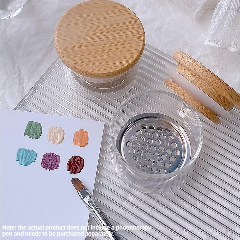 Nail Brush Cleaning Cup with Lid Dappen Dish for Acrylic Liquid Brush Cleaner Powder Mixing and Nail Art Accessories Daily Use