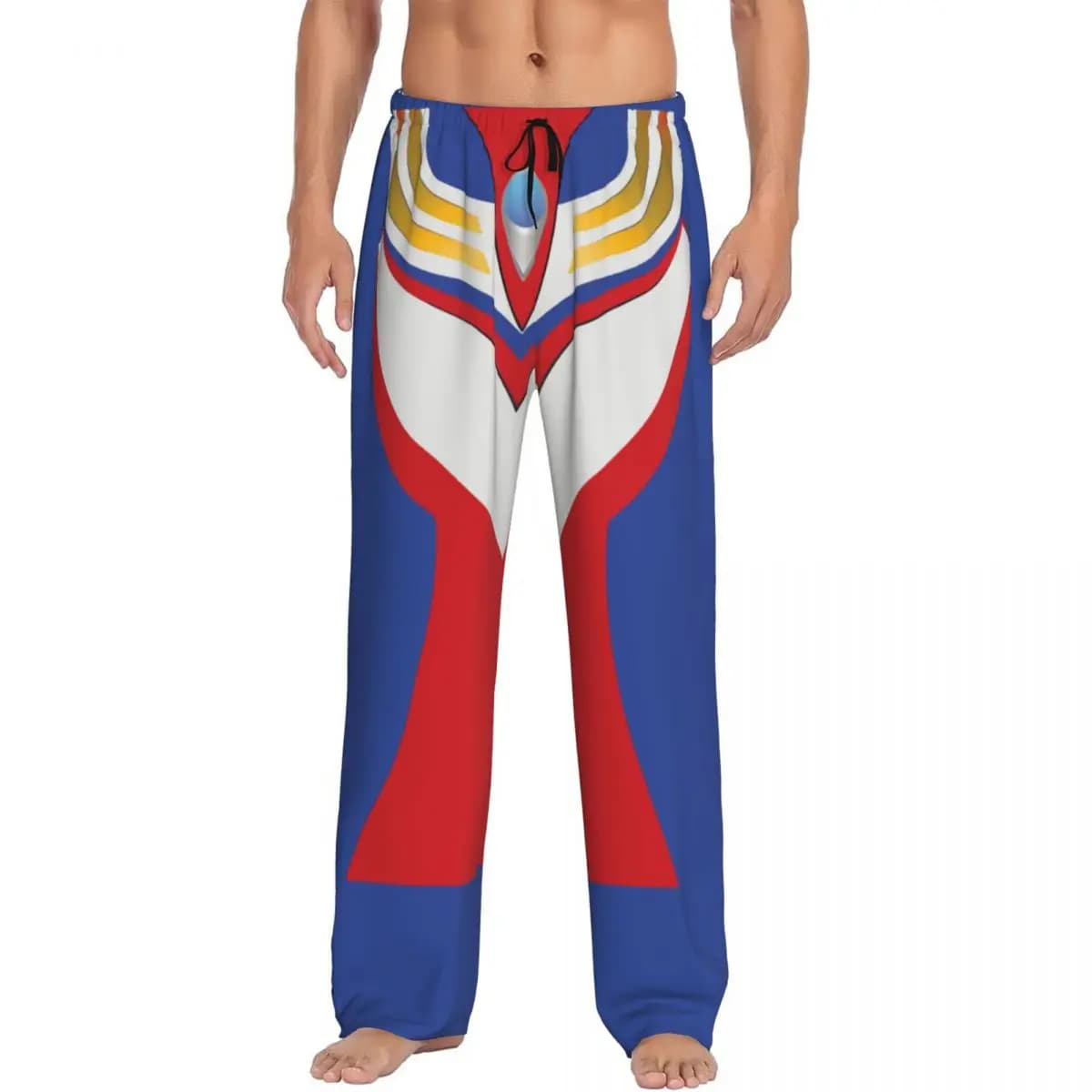 Custom Ultraman Anime Pajama Pants Sleepwear for Men Elastic Waistband Harajuku Manga Cartoon Sleep Lounge Bottoms with Pockets
