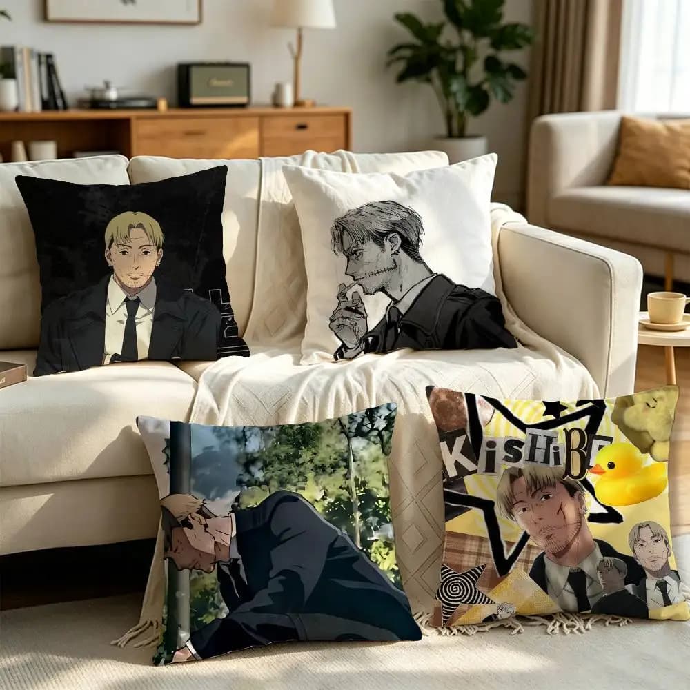 Anime Kishibe Chainsaw Man Soft Microfiber Pillowcase Decorative Printed Throw Pillow Cover Home Sofa Decor,Surprise.