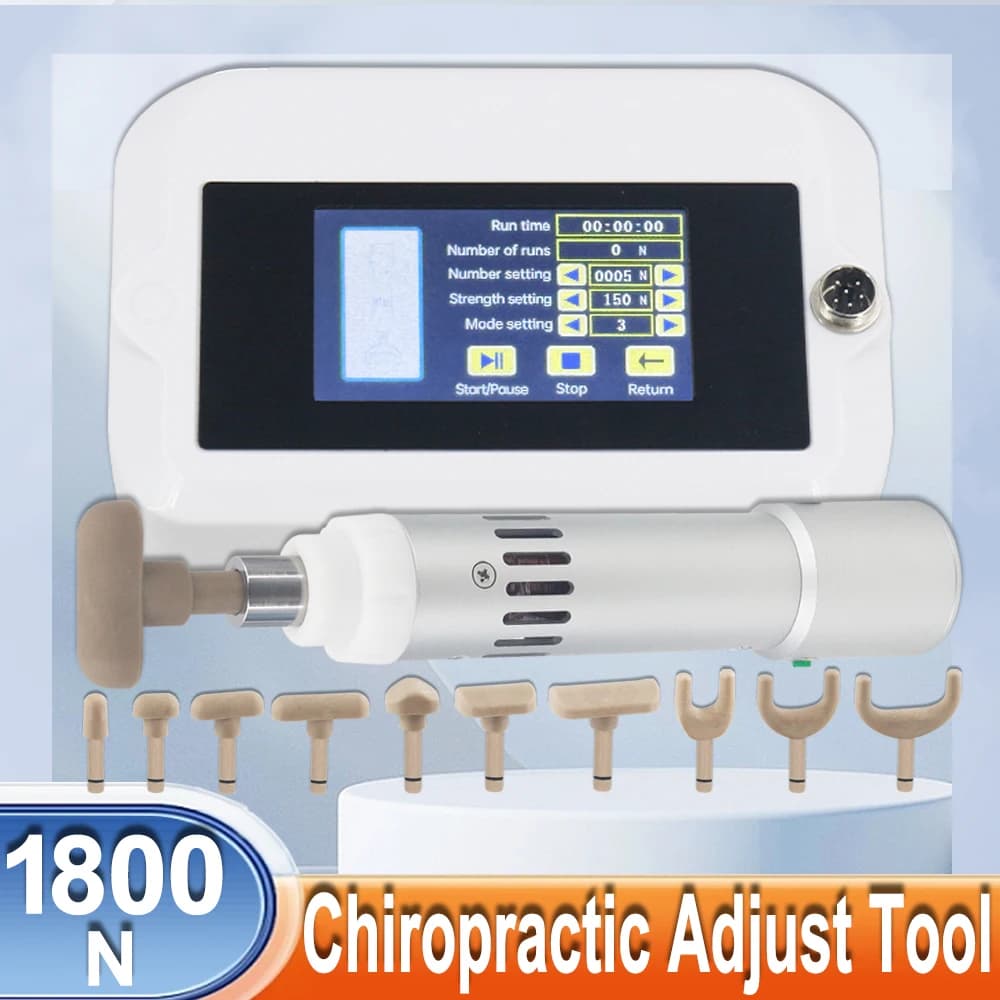 1800N Chiropractic Adjust Tool Activation Therapy Spine Correction Tool With 10 Heads Chiropractic Gun Spinal Adjustment