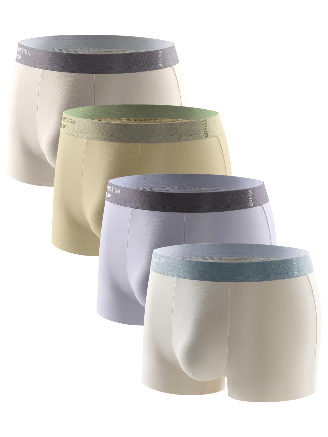 4pcs Boxer Men's Underwear Breathable and Comfortable Sports Loose Men's Panties Solid color personality simple casual boxers