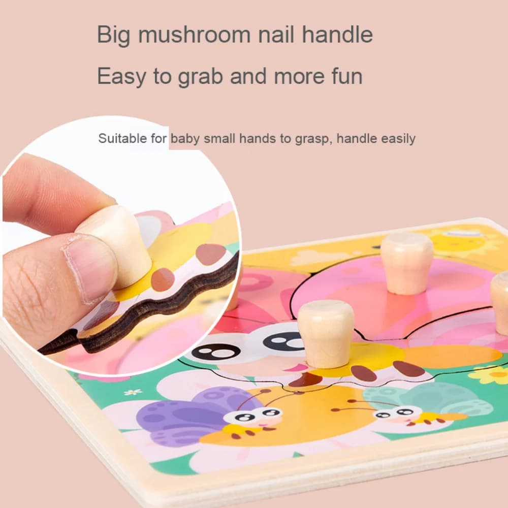 Baby Toys Montessori Wooden Puzzle Sorting Toys Hand Grabbing Board Animal Cognitive Learning Education Toys For Kids 1-3 Years