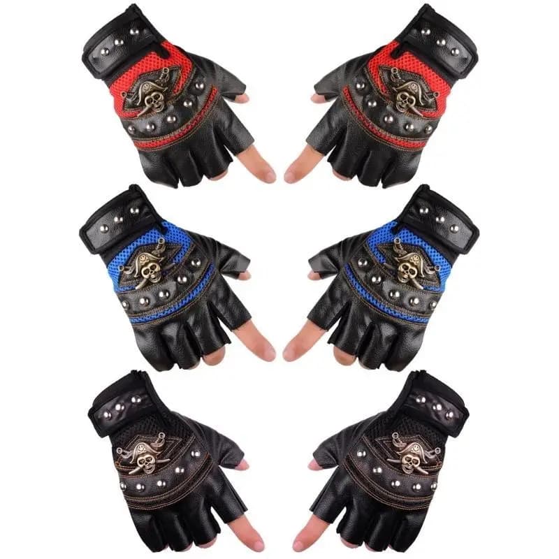 652F Guanti da guida per motociclisti Guanti autunnali estivi con teschio pirata punk