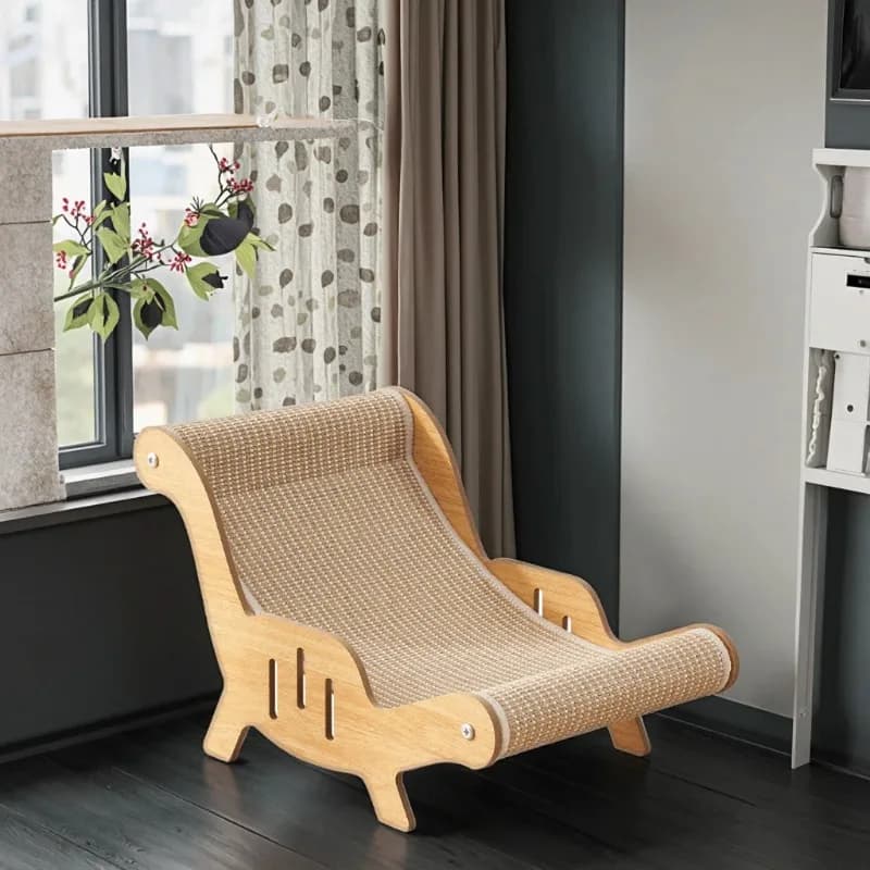 Letto e mobili per gatti moderni e di lusso, tiragraffi in legno di vendita caldo e struttura da arrampicata, accessorio per letto nido con finestra con imballaggio in cartone