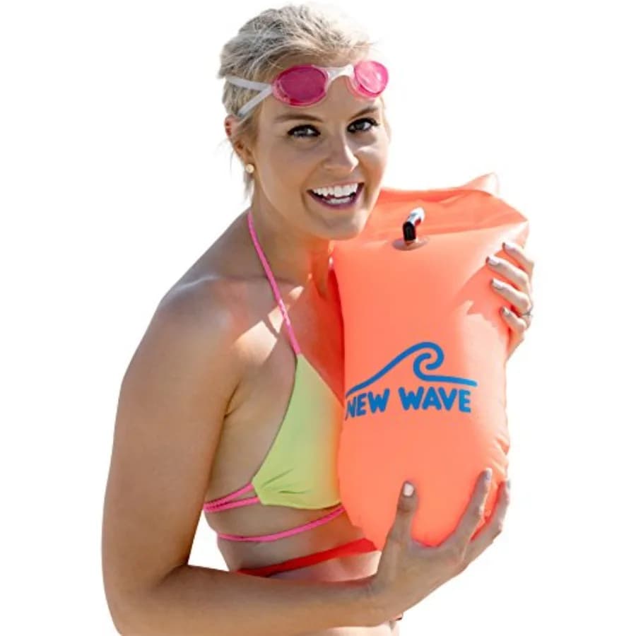 Boa di Sicurezza Galleggiante e Borsa Impermeabile per Nuotatori in Acque Libere, Triatleti, Kayaker e Snorkeler - Boa Altamente Visibile per Nuoto Sicuro