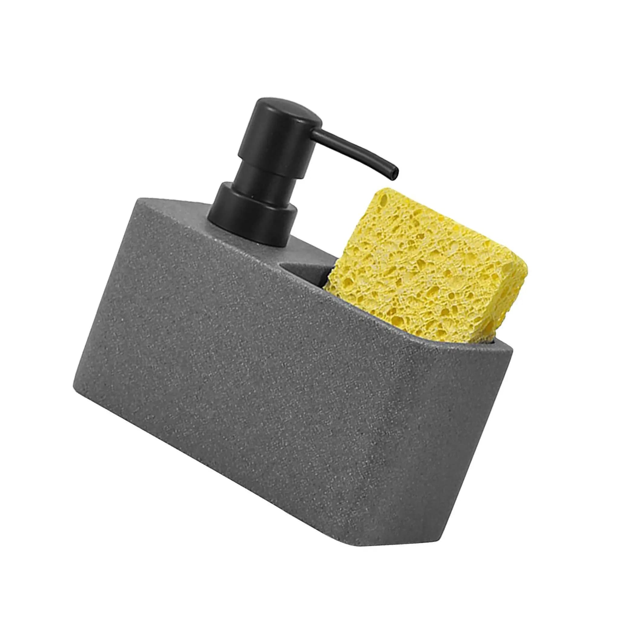 Dispenser di sapone liquido e porta spugna da appoggio con pompa per liquidi, bianco