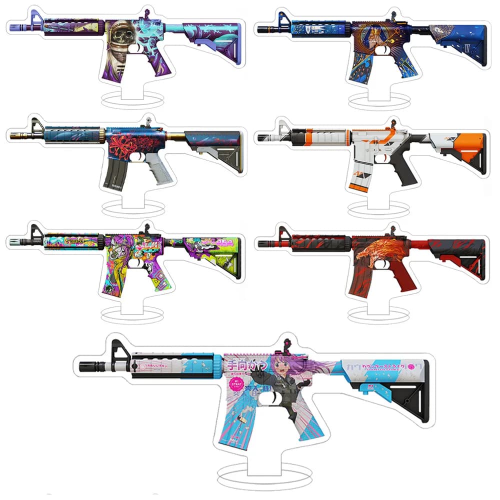 CS2 GO Arma da gioco M4A4 Howl L'imperatore Temukau Spider Lily Eye of Horus Pelli supporto acrilico ornamento da tavolo Anime Toy regalo