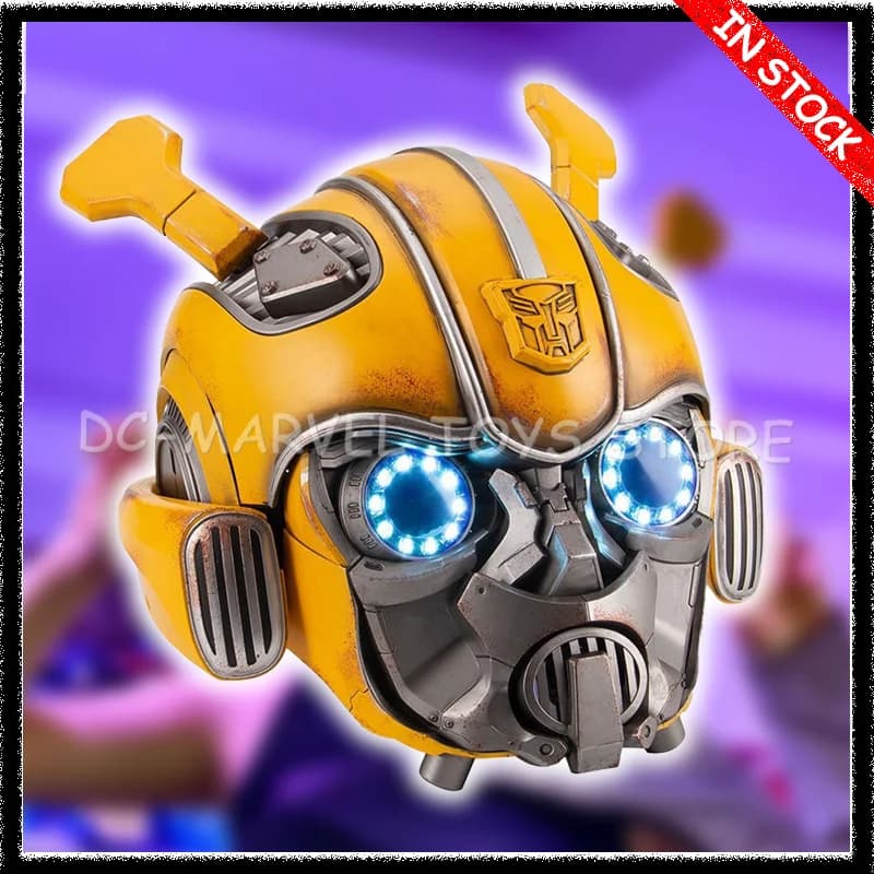 Available Bumblebee Wearable 1/1 Helmet English Voice Control Mask Base Bluetooth Enlighten your eyes Helmet for face change Anime Fiugre