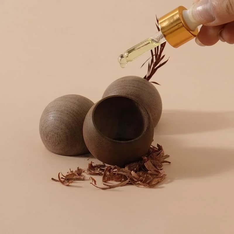 Diffusore di oli essenziali in legno Aromaterapia Diffusore a orbe piccolo Auto Casa Yoga Olio che spinge Aroma Inalatore