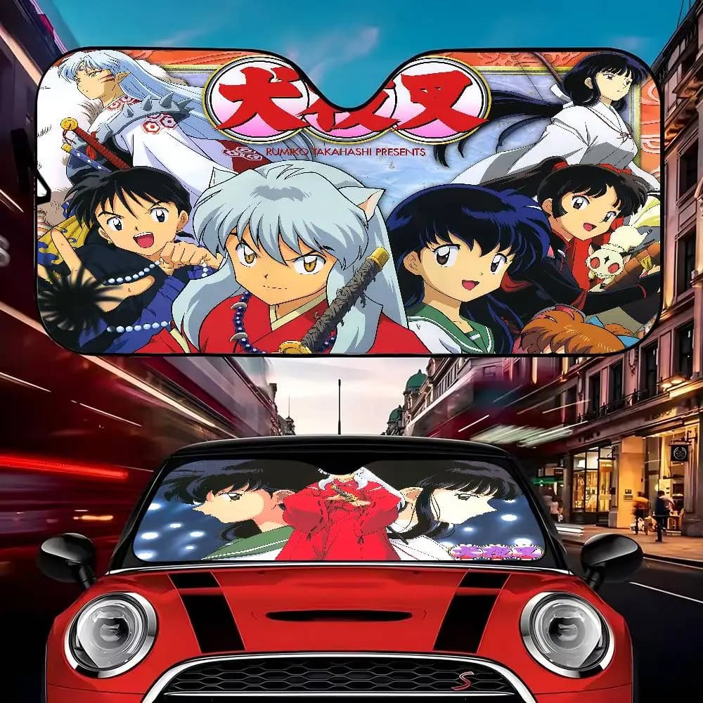 Cartoon Inuyasha Parabrezza Parasole Finestra di automobile Parabrezza Copertura Parasole Auto Visiera parasole Auto-copre Protezione solare per auto
