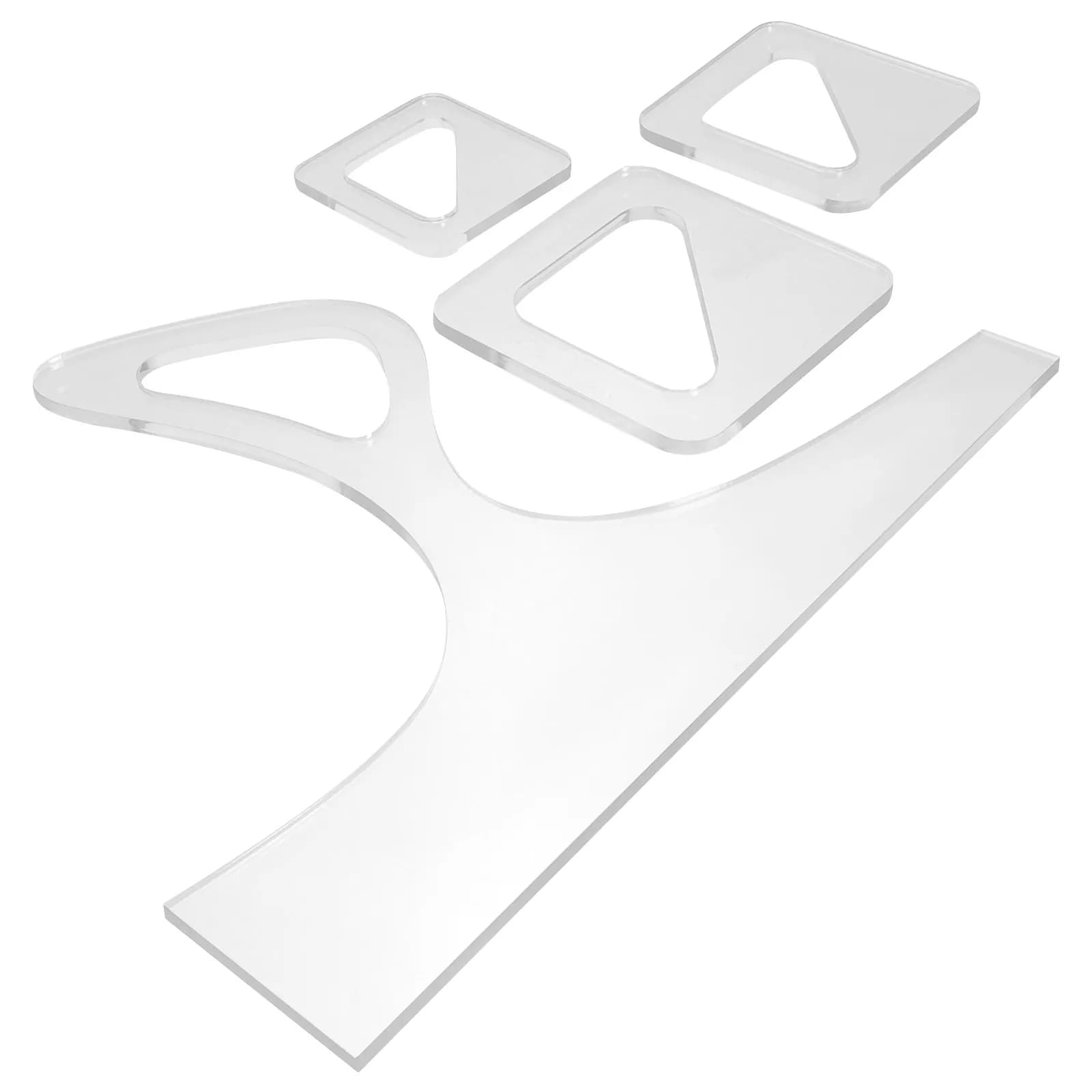 Set of 4 Acrylic Stamps for Sausage Cutting Machines, Brush Design Stencils, Kitchen Tools for Pastry, Food Presentation Accessories