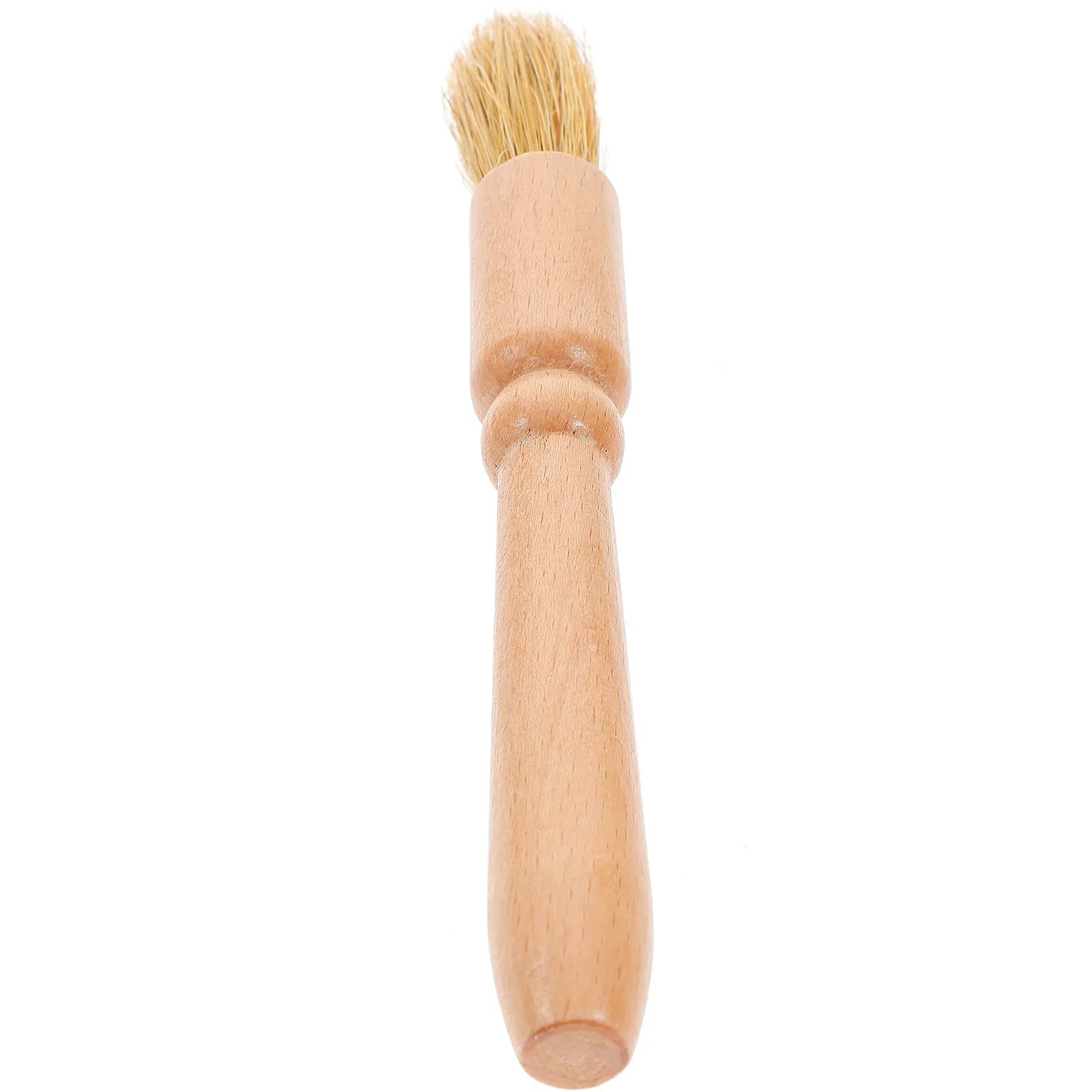 Coffee Machine Cleaning Brush Wooden Handle Thick Round Grip Gentle Heat Resistant Bristles Coffee Maker Powder Clean Brush