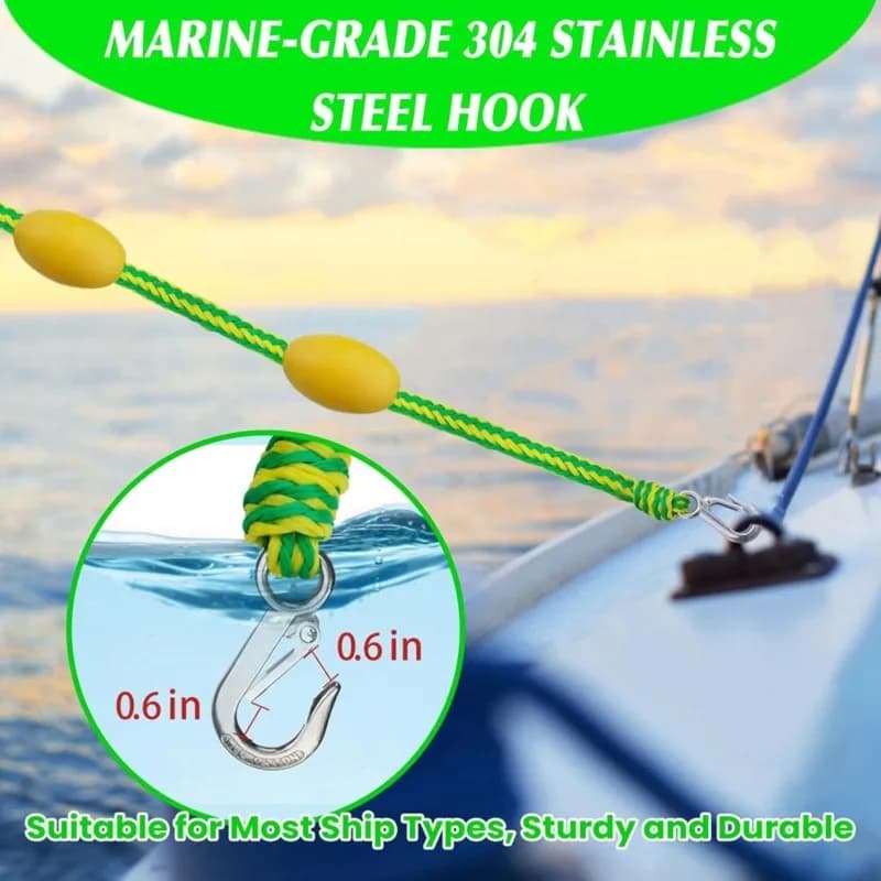 Corda Galleggiante Resistente HOES per Accessori Kayak e Barche con Ganci per Cavo di Traino, Boa di Ancoraggio, Imbracatura per Sacca di Deriva