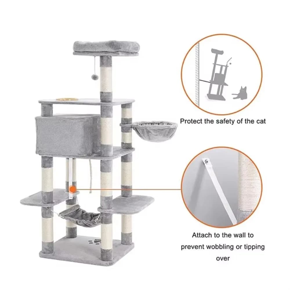 Cat Shelf, Durable Sisal Rope Scratcher, Sleeping Tree Tower, Eco-friendly Cat Climbing Furniture