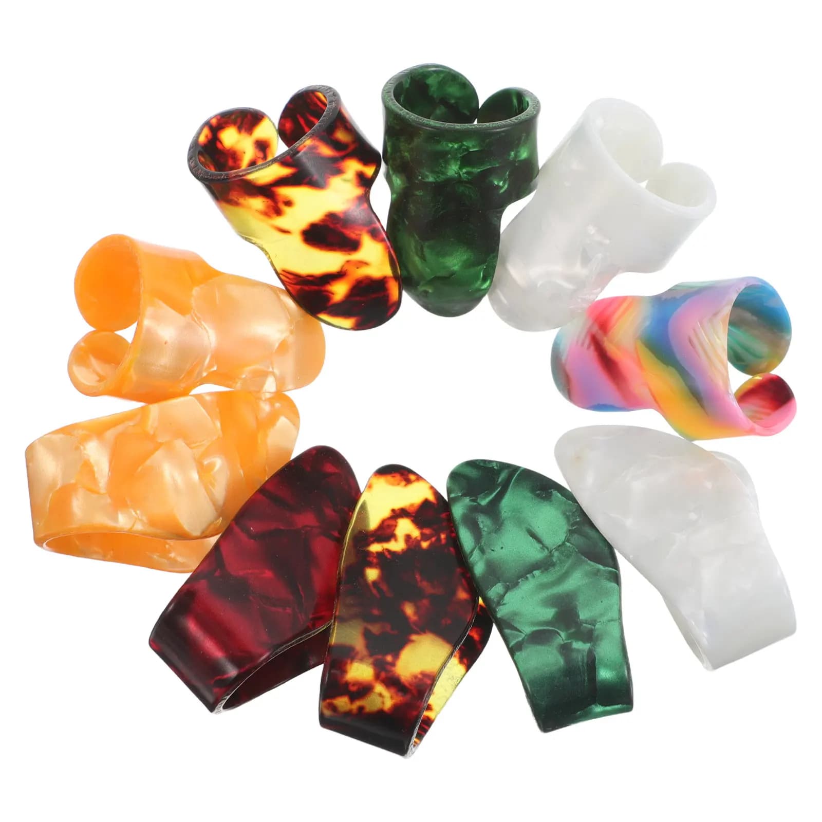 10Pcs Guitar Thumb Finger Picks Celluloid Medium Flat Thumbpicks for Acoustic Electric Bass Folk Mandolin Banjo Ukulele