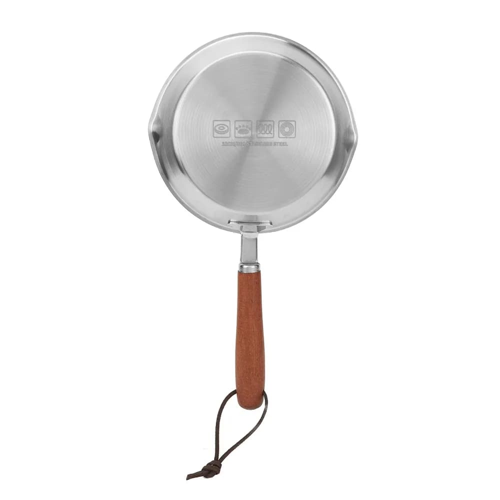 Anti-stick stainless steel heater, Mini Ergonomic Eggs Board with Solid Wood Handle, Breakfast and Omelet
