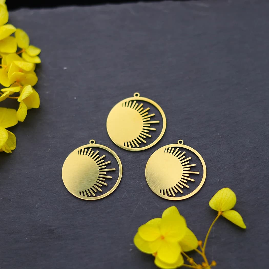 3pcs Stainless Steel Sun Charms For Jewelry Making Earrings Bracelets Anklets DIY Handmade Sunrise Pendant