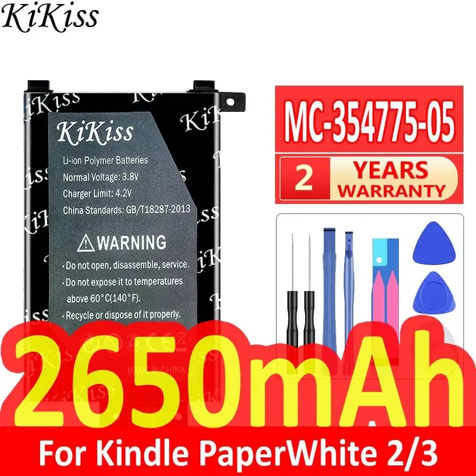 Batteria sicura da 2650mAh per tablet Amazon Kindle Paperwhite 2 3 KPW2 KPW3 MC-354775-05 58-000049