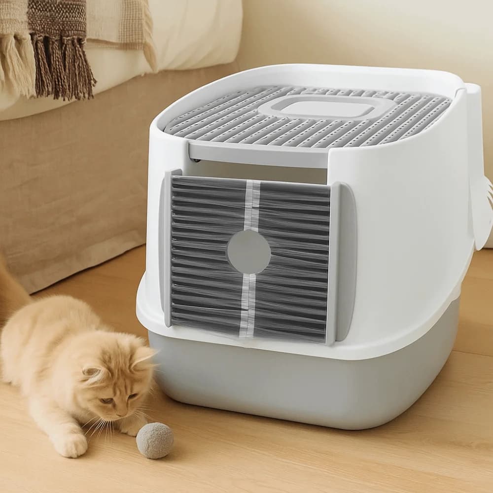 Efficace porta per peli galleggianti per gatti Spazzola per depilazione professionale autoadesiva per animali domestici Spazzola per porta lettiera multifunzionale