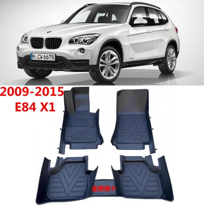 Car mats BMW E84 X1 2009-2015, E84 X1 trunk mats, complete set of F48 X1 waterproof mats, custom cutters.